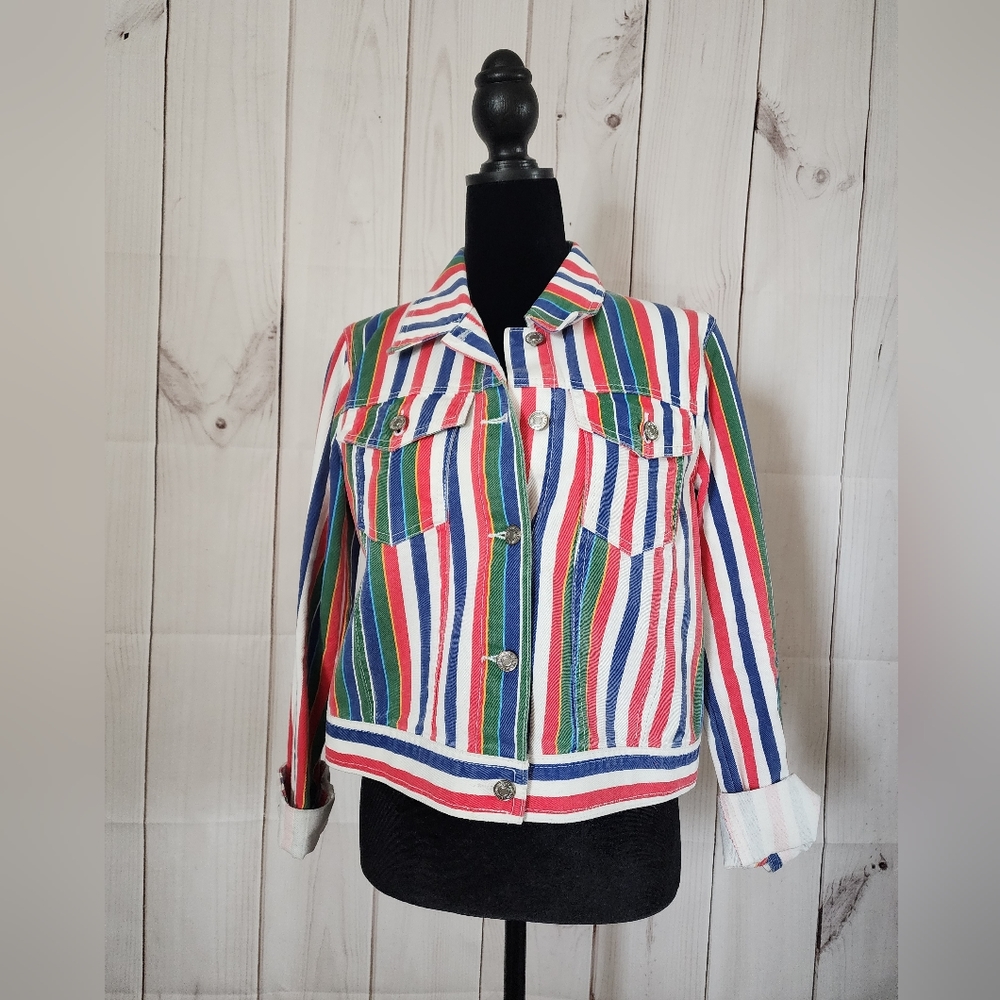 Forever 21 Multi Color Denim Jacket, Size Large